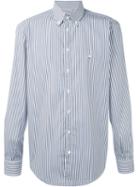 Etro Button Down Stripe Shirt, Men's, Size: 40, Blue, Cotton/nylon/spandex/elastane