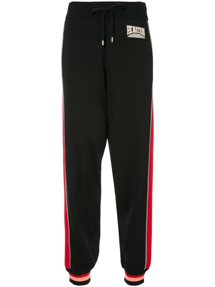 P.e Nation Contrast Stripe Track Pants - Black