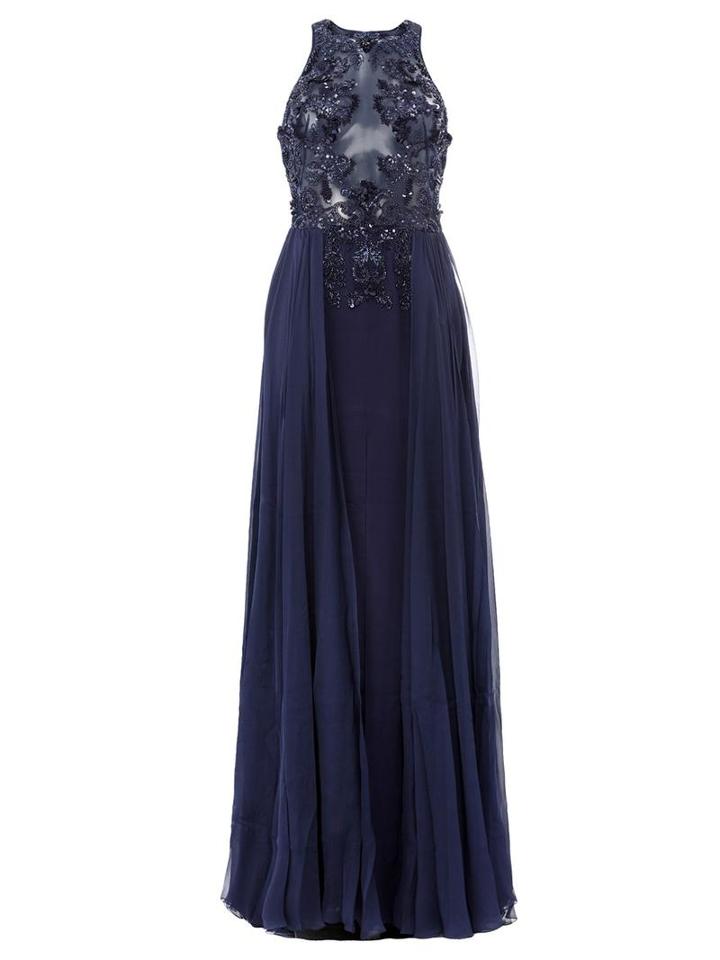 Zuhair Murad Embellished Panel Dress, Women's, Size: 40, Blue, Silk/polyamide/polyester
