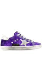 Golden Goose Superstar Textured Sneakers - Purple