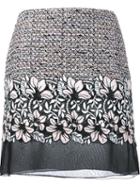 Giambattista Valli Floral Semi-sheer Skirt, Women's, Size: 44, Black, Silk/polyamide/polyester/virgin Wool
