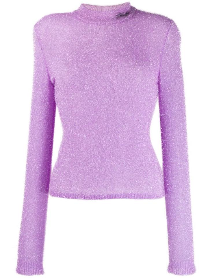 Philosophy Di Lorenzo Serafini Textured Long Sleeve Jumper - Purple