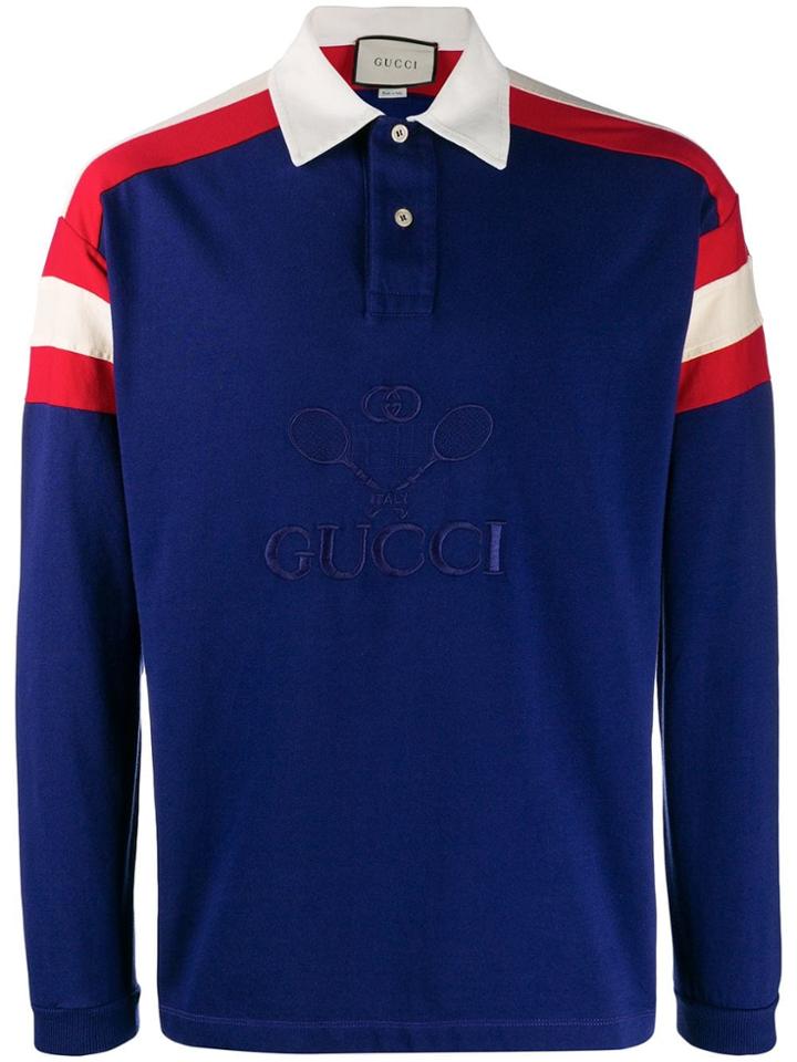 Gucci Gucci Tennis Oversized Polo Shirt - Blue