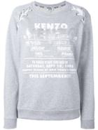 Kenzo - Lace Shoulder Sweatshirt - Women - Cotton/polyester/triacetate - Xs, Grey, Cotton/polyester/triacetate