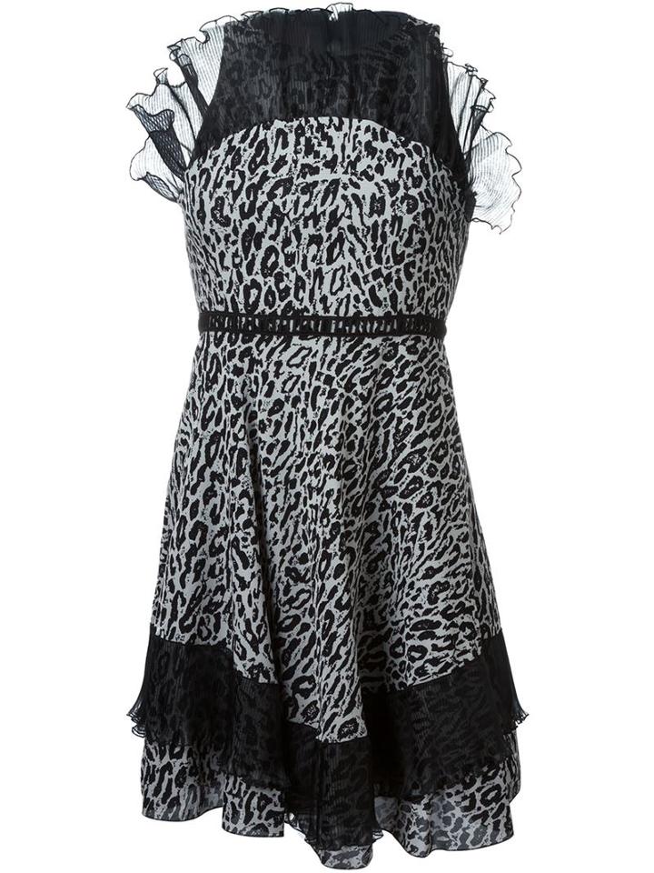 Giamba Sheer Pleated Detail Dress