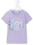 Young Versace Floral Medusa Printed T-shirt, Girl's, Size: 6 Yrs, Pink/purple
