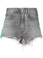 Marcelo Burlon County Of Milan Ripped Denim Shorts - Blue