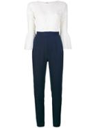 Perseverance London - Lace Jumpsuit - Women - Cotton/nylon/polyester/rayon - 10, Blue, Cotton/nylon/polyester/rayon