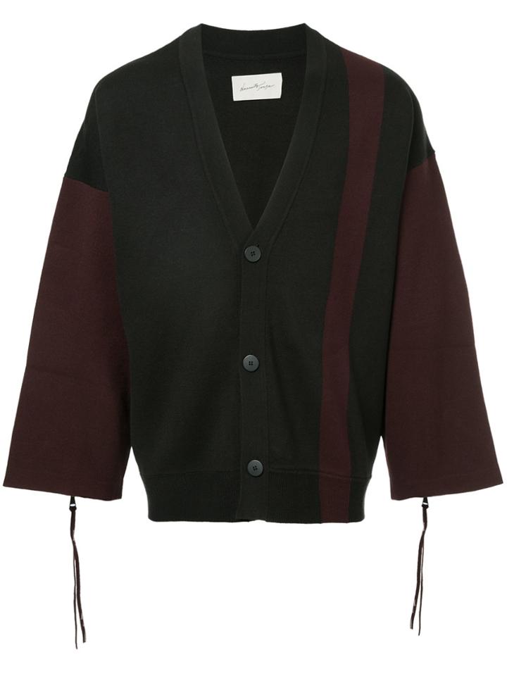 Necessity Sense Deep V-neck Cardigan - Black