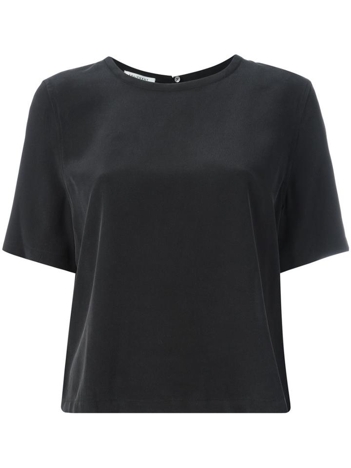 Equipment - Back Slit T-shirt - Women - Silk - M, Women's, Black, Silk