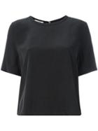 Equipment - Back Slit T-shirt - Women - Silk - M, Women's, Black, Silk