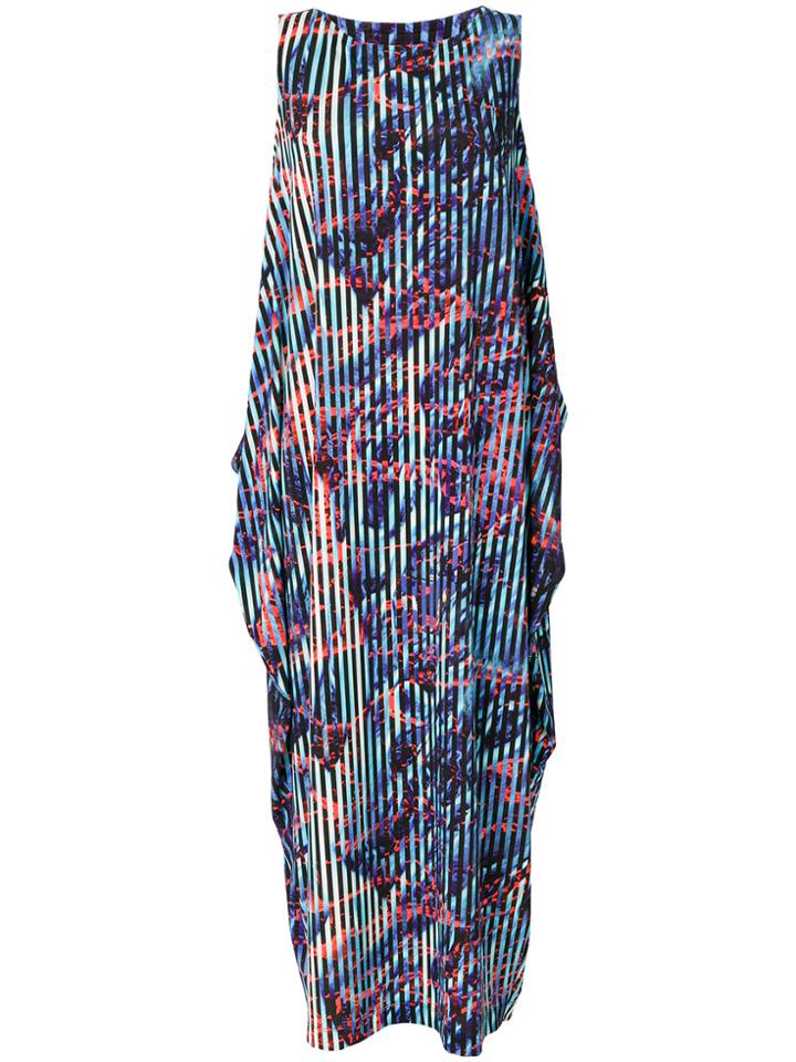 Issey Miyake Boxy Patterned Dress - Blue