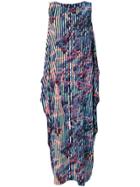 Issey Miyake Boxy Patterned Dress - Blue