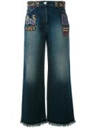 Valentino Beaded Wide Leg Jeans - Blue