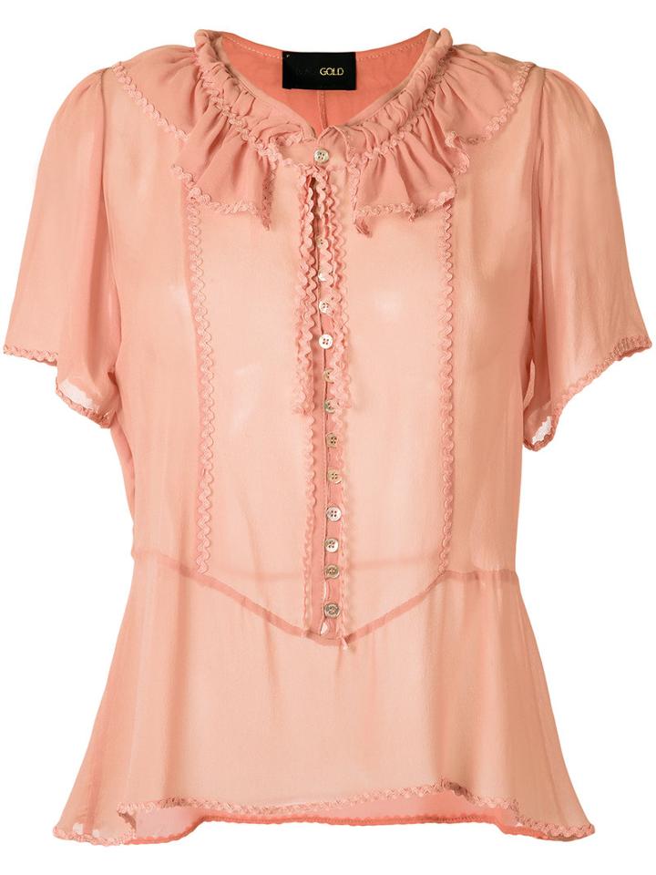 Silk Shirt - Women - Silk - M, Red, Silk, Andrea Bogosian