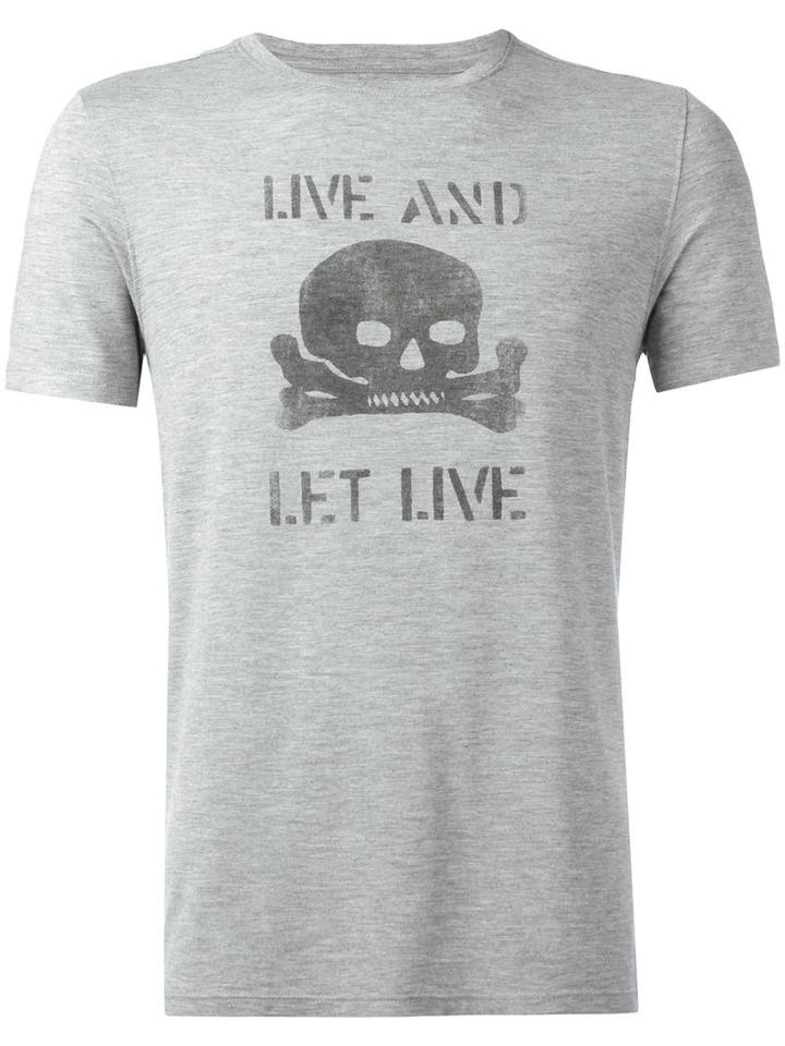 John Varvatos Printed T-shirt, Men's, Size: Medium, Grey, Spandex/elastane/viscose