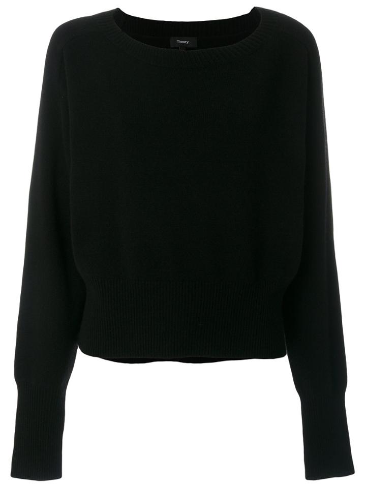 Theory Ribbed Waist Jumper - Black