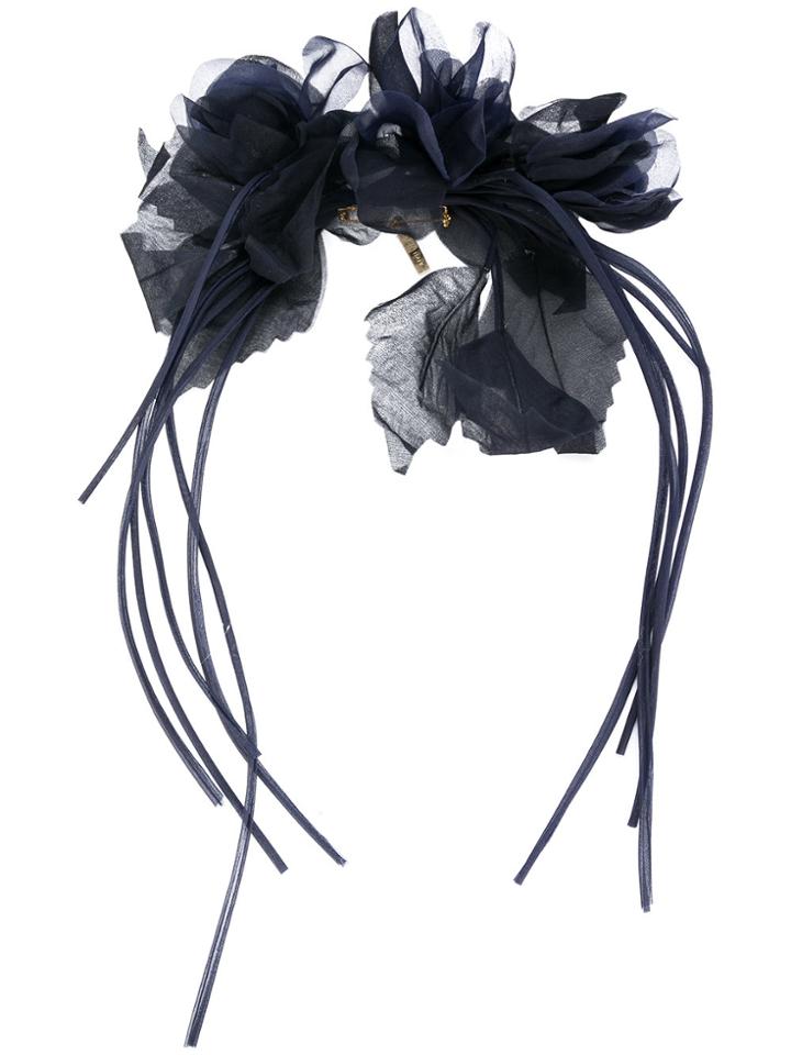 Alberta Ferretti Sheer Flower Brooch - Blue