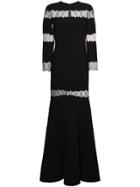 Huishan Zhang Lace Insert Silk Blend Gown - Black