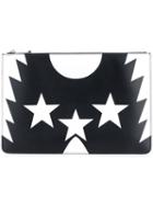 Givenchy - Star Print Clutch - Women - Calf Leather - One Size, Black, Calf Leather