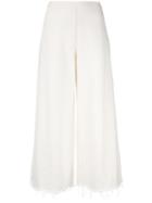 Simon Miller Wide Leg Cropped Trousers, Women's, Size: 6, White, Cotton
