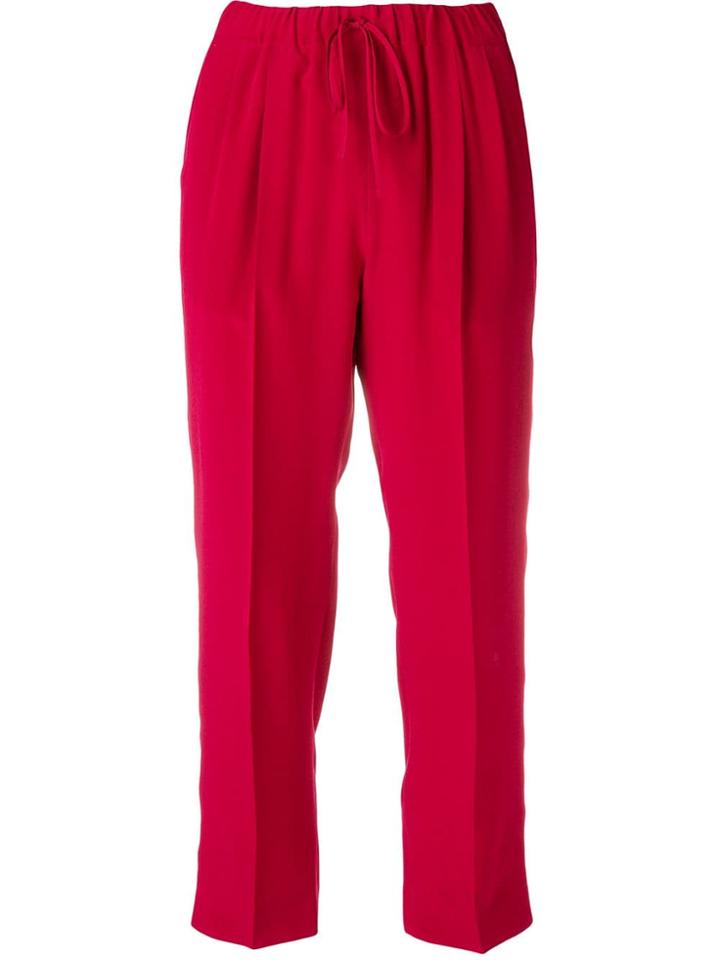 Max Mara Straight Leg Cropped Trousers - Red