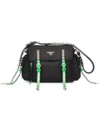 Prada Stud Detail Shoulder Bag - Black