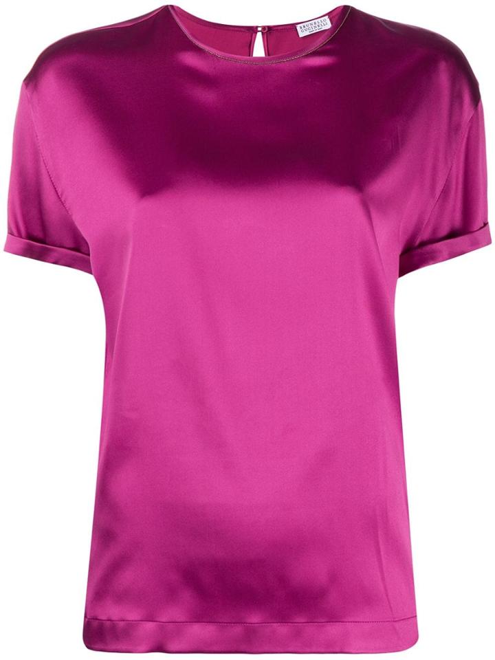 Brunello Cucinelli Short-sleeve Shift Blouse - Pink