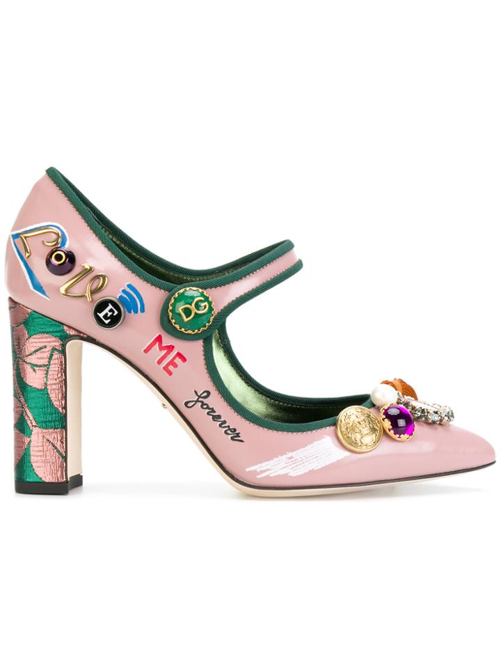 Dolce & Gabbana Bellucci Mary Jane Pumps - Pink & Purple
