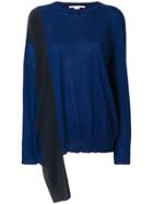 Stella Mccartney Silk-panelled Sweater - Blue
