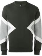 Neil Barrett Colour Block Sweatshirt, Men's, Size: Large, Green, Lyocell/viscose/spandex/elastane/cotton