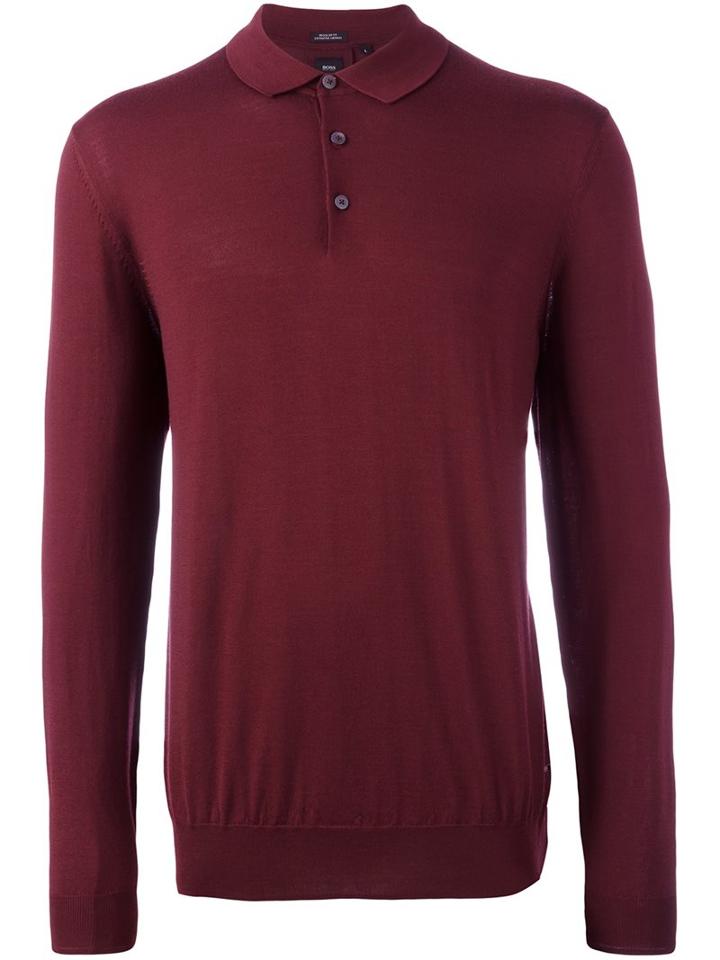 Boss Hugo Boss 't-bertone' Polo Shirt, Men's, Size: Xl, Red, Virgin Wool
