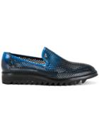 Diego Vanassibara Perforated Detail Loafers - Blue