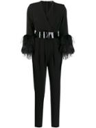 P.a.r.o.s.h. Belted Slim-fit Jumpsuit - Black