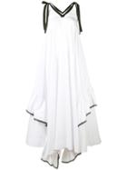 Milla Milla Contrast-trim Flared Maxi Dress - White