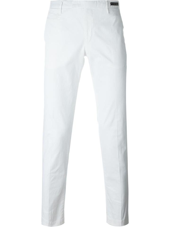 Pt01 Slim Fit Chinos, Men's, Size: 54, White, Cotton/spandex/elastane