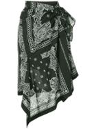 Sacai Bandana Wrap Style Skirt - Black