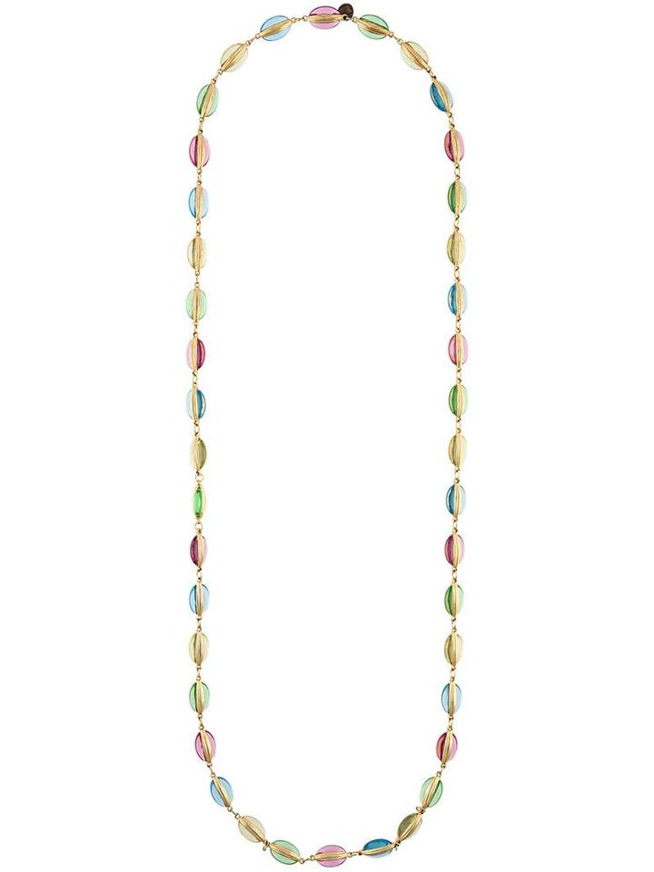 Chanel Vintage Poured Glass Necklace, Women's, Metallic