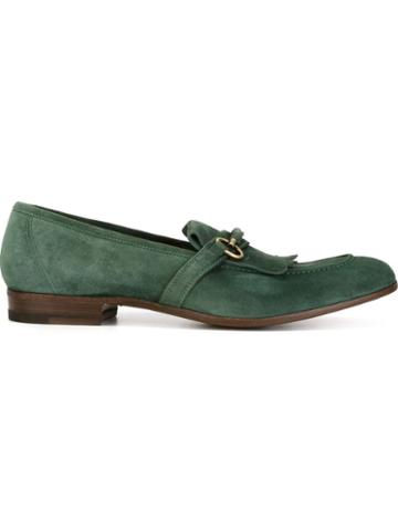Henderson Baracco Fringed Cuir De Bretagne Loafers, Men's, Size: 44.5, Green, Leather/suede