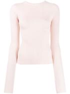 Lanvin Fitted Ribbed Jumper - Pink