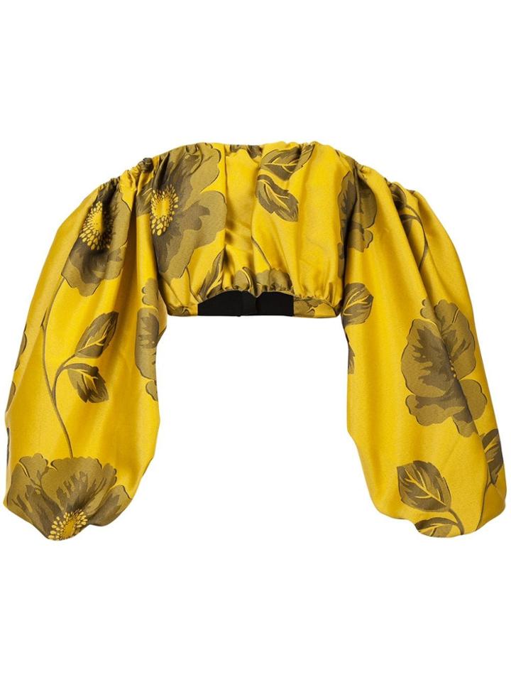 Marques'almeida Floral Off-shoulder Top - Yellow & Orange