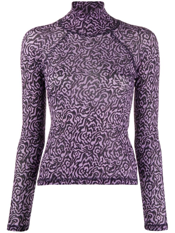 Nanushka Graphic Print Raglan Top - Purple
