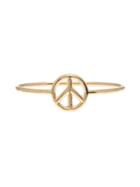Aurelie Bidermann 18kt Gold Peace Sign Ring, Women's, Size: 50, Metallic
