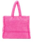 Stand Shearling Tote Bag - Pink