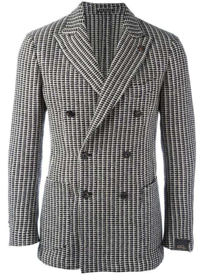 Gabriele Pasini Double Breasted Jacket, Men's, Size: 46, Black, Wool/cotton/polyester