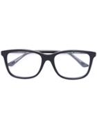 Gucci Eyewear Web Plaque Rectangular Glasses, Black, Acetate