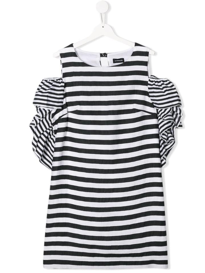 Monnalisa Striped Dress - Black