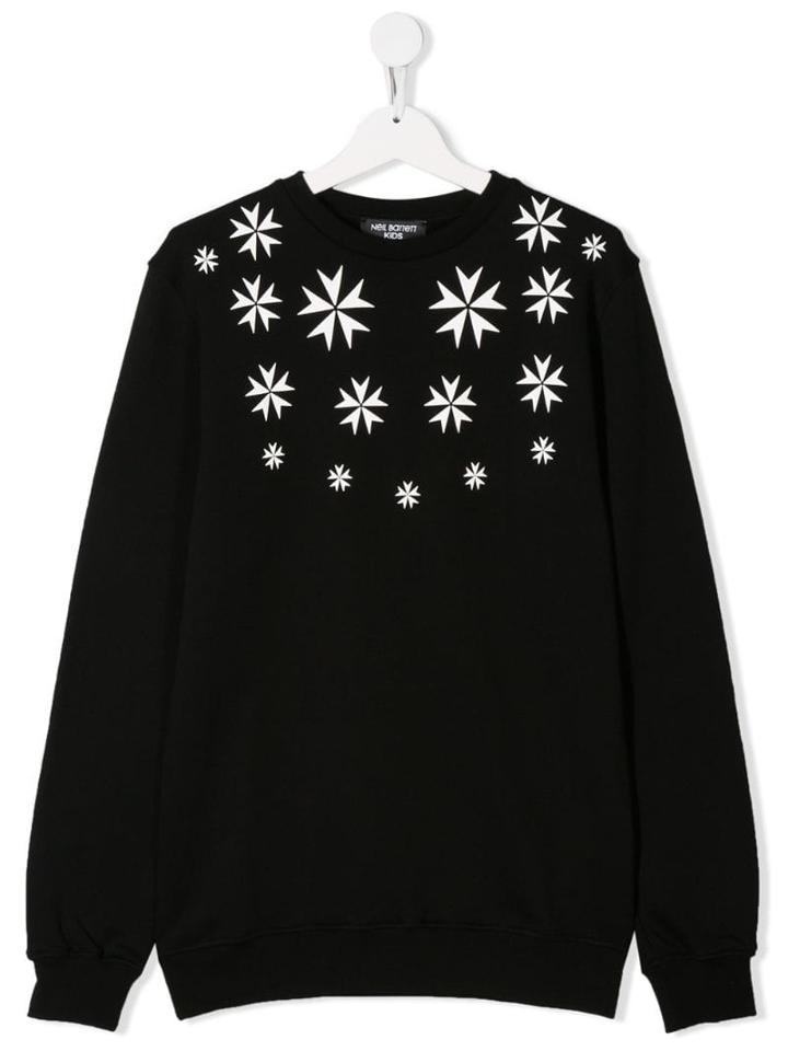 Neil Barrett Kids Snowflake Print Sweatshirt - Black