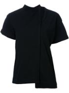 Sacai Buckle Collar T-shirt, Women's, Size: 4, Black, Cotton
