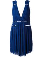 Jay Ahr Silver-tone Detail Sleeveless Dress, Women's, Size: 38, Blue, Polyester
